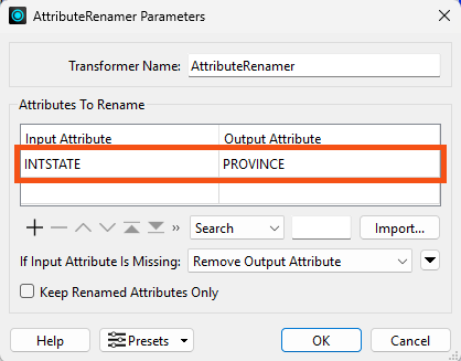 Renaming attribute